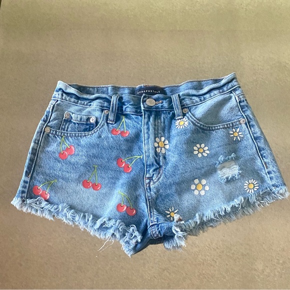 Aeropostale Pants - Aeropostale High-Rise Denim Shorty Shorts